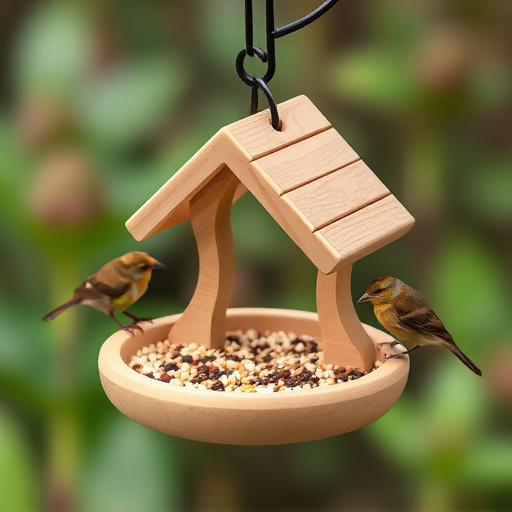 Small bird feeding platform with seed tray