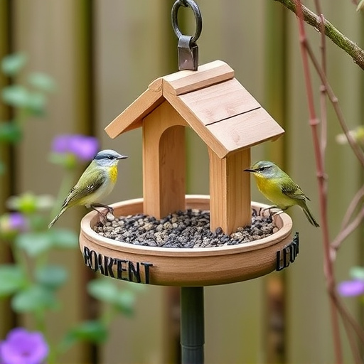 Small bird-friendly garden feeding station