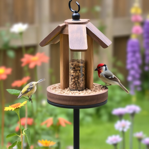 Small bird-friendly garden feeding station