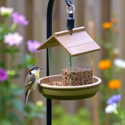 Small bird-friendly garden feeding station
