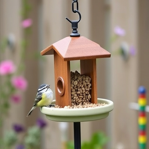 Small bird-friendly garden feeding station