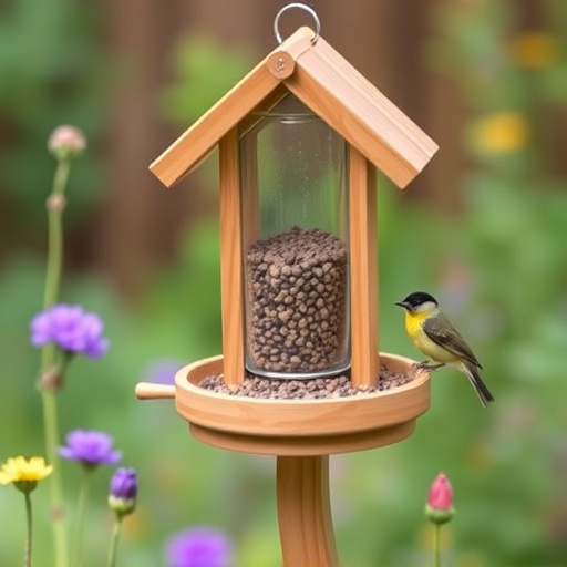 Small bird-friendly garden feeding station
