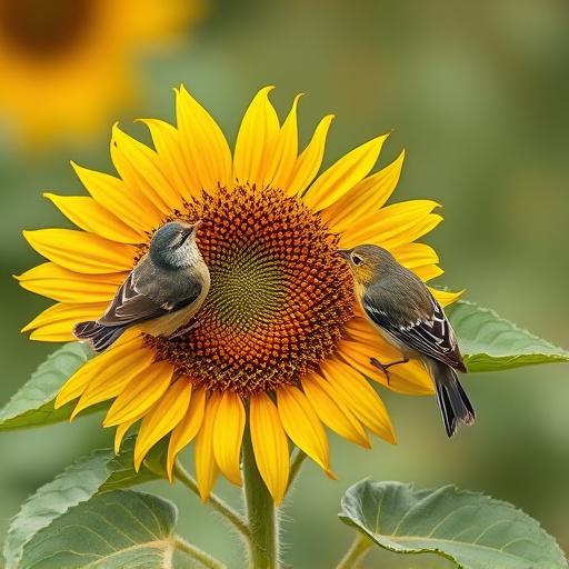 Small birds feeding on sunflower hearts