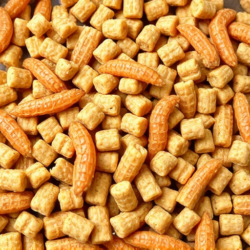 Square suet pellets with dried mealworms