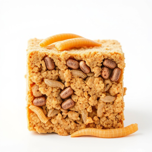 Square suet pellets with dried mealworms