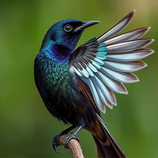 Starling displaying iridescent feathers