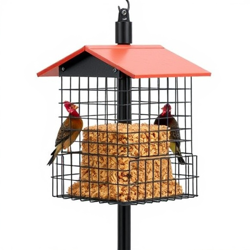 Sturdy feeder mounted on pole guard