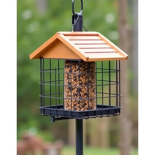 Sturdy feeder mounted on pole guard