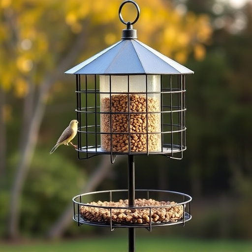 Sturdy feeder mounted on pole guard