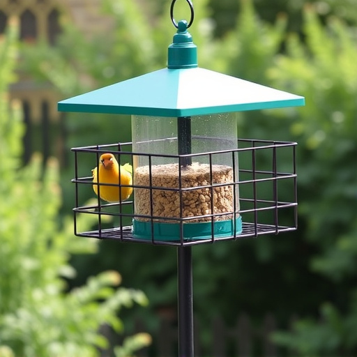 Sturdy feeder mounted on pole guard