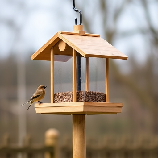 Sturdy UK-designed feeder on wooden pole
