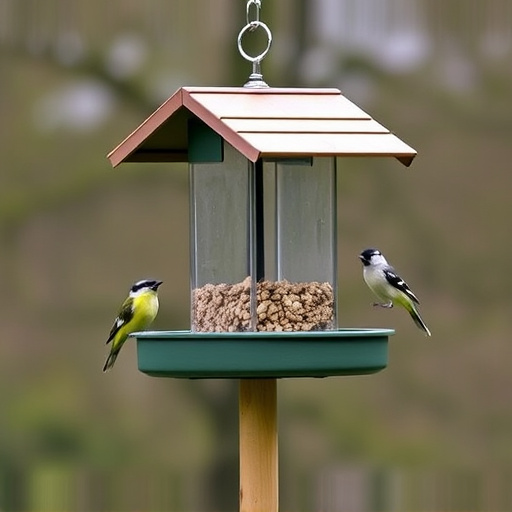 Sturdy UK-designed feeder on wooden pole