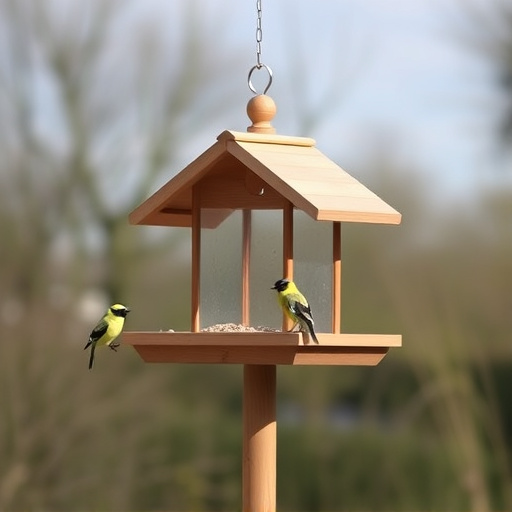 Sturdy UK-designed feeder on wooden pole