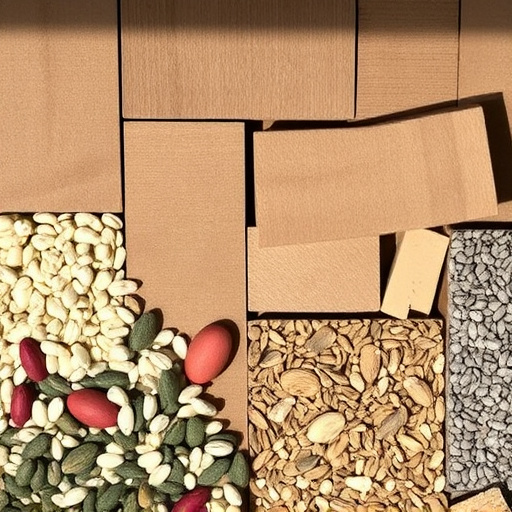Suet blocks and seed mix displayed