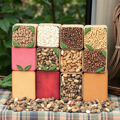 Suet blocks and seed mix displayed