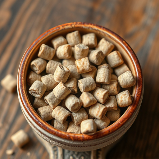 Suet pellets in a ceramic bowl