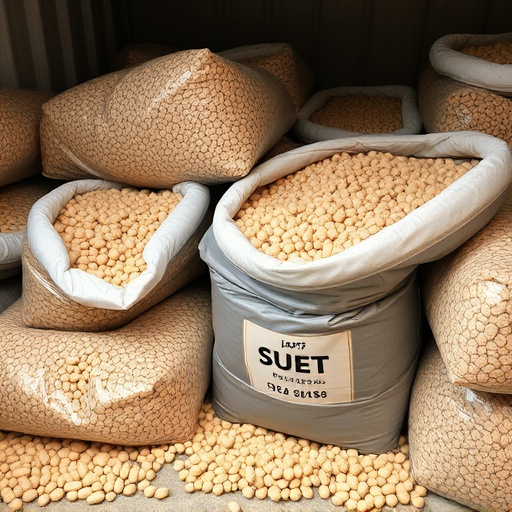 Suet pellets in large storage bags
