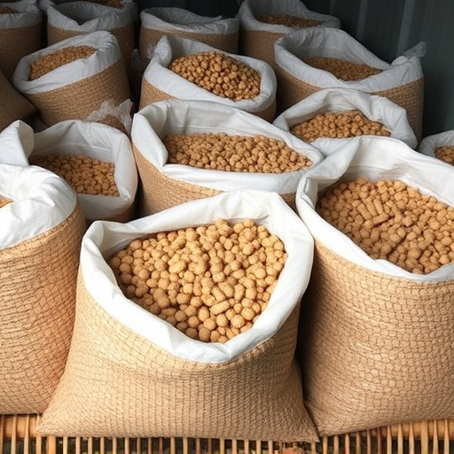 Suet pellets in large storage bags