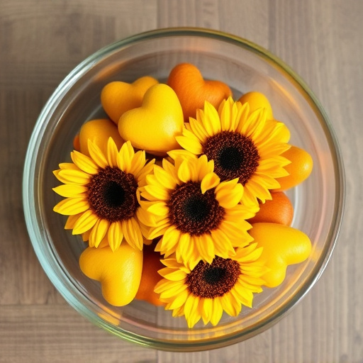 Sunflower hearts in a clear dish