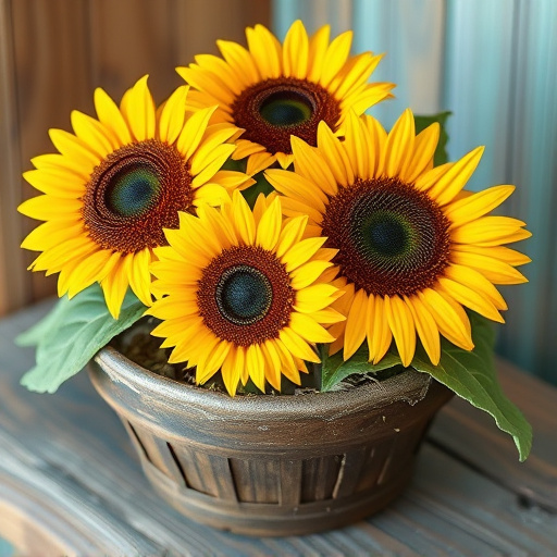 Sunflower hearts in rustic seed container