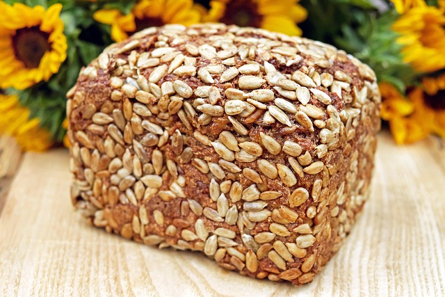 Sunflower hearts in rustic seed container