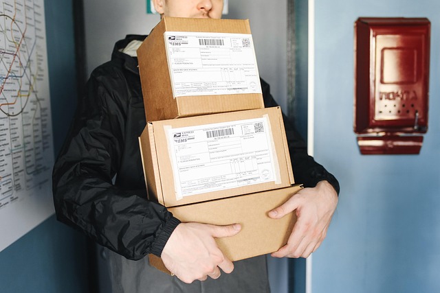 UK delivery box with bird seed label
