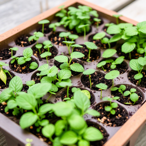 Variety of seeds in garden tray