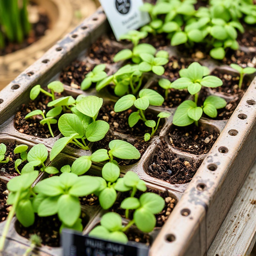 Variety of seeds in garden tray