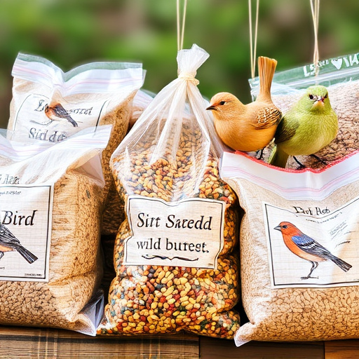 Variety of wild bird seed bags