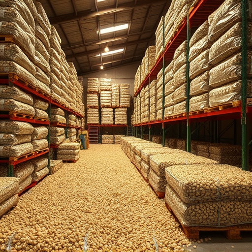 Warehouse full of suet pellet stock