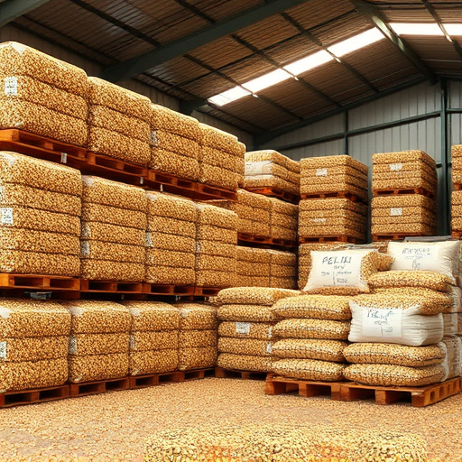 Warehouse full of suet pellet stock