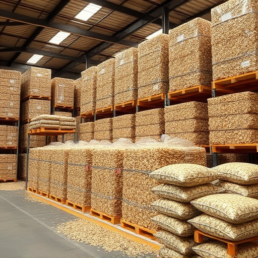 Warehouse full of suet pellet stock