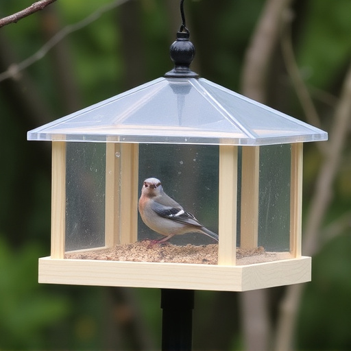 Weatherproof bird feeder with roof cover