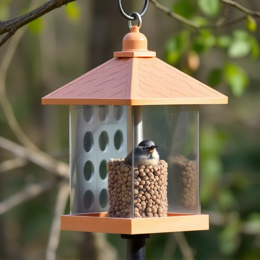 Weatherproof bird feeder with roof cover