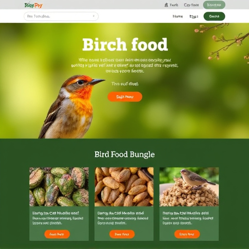 Website showing bird food bundle deals
