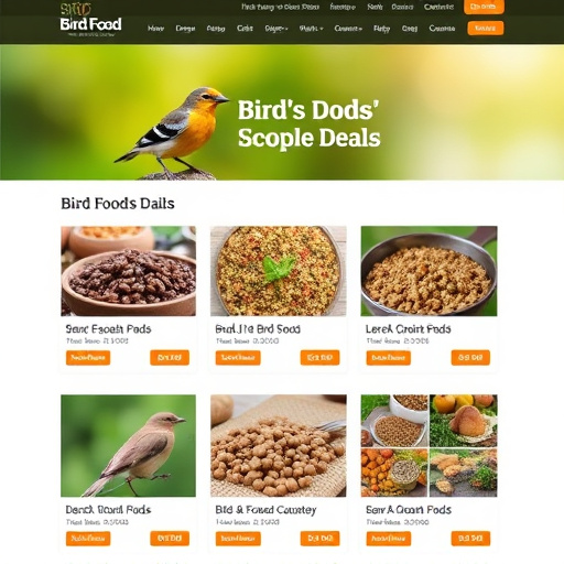 Website showing bird food bundle deals