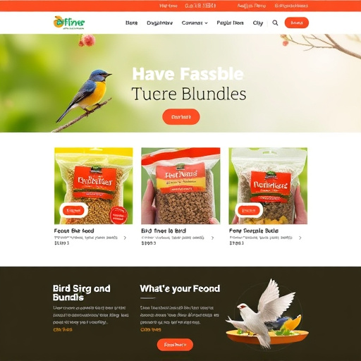 Website showing bird food bundle deals