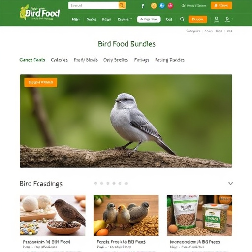 Website showing bird food bundle deals