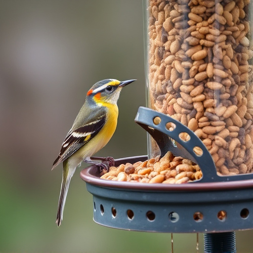 Wheat-free wild bird food in feeder
