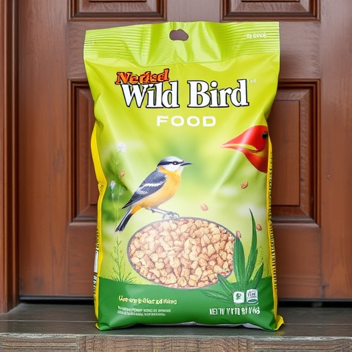 Wild bird food package at front door