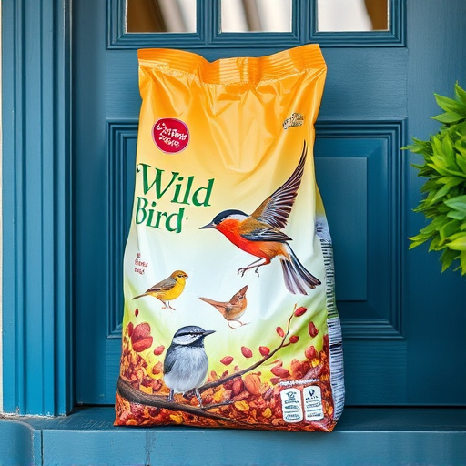 Wild bird food package at front door