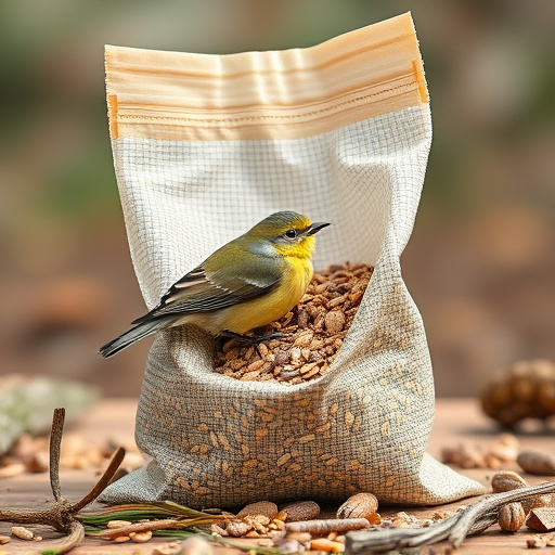 Wild bird seed in eco-friendly bag