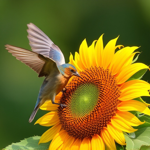 Wild birds eating sunflower hearts