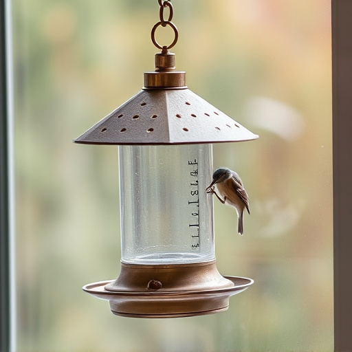 Window bird feeder attached to glass