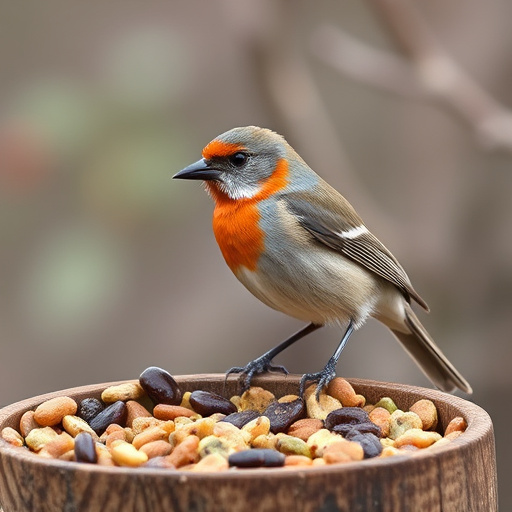 Basket with suet blocks and seed mix