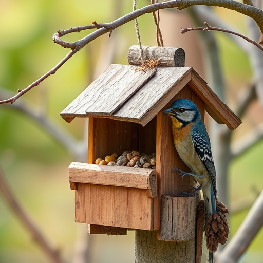 Bird box attached to fence post