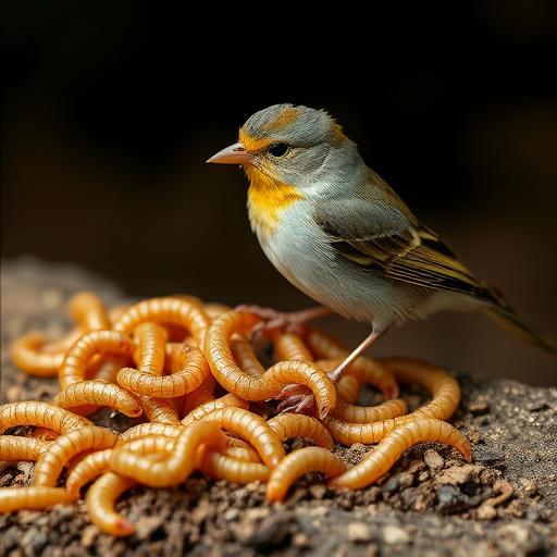 Bird feeder filled with mealworms only