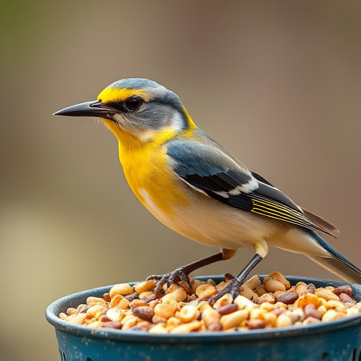 Bird feeder filled with mixed seeds