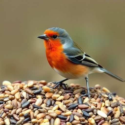Bird feeder filled with mixed seeds