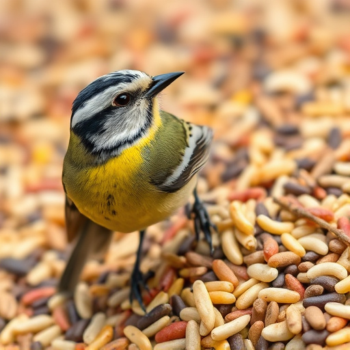 Bird feeder filled with mixed seeds